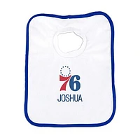 Newborn & Infant White Philadelphia 76ers Personalized Bib