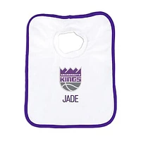 Newborn & Infant White Sacramento Kings Personalized Bib