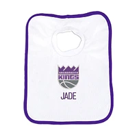 Newborn & Infant White Sacramento Kings Personalized Bib