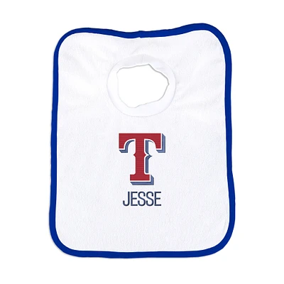 Newborn & Infant White Texas Rangers Personalized Bib