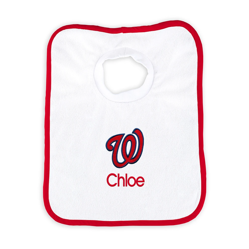 Newborn & Infant White Washington Nationals Personalized Bib