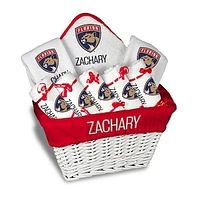 Newborn & Infant White Florida Panthers Personalized Large Gift Basket