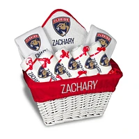 Newborn & Infant White Florida Panthers Personalized Large Gift Basket