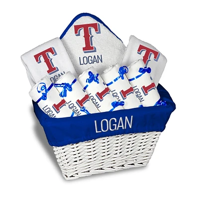 Newborn & Infant White Texas Rangers Personalized Large Gift Basket