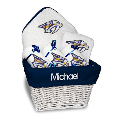 Newborn & Infant White Nashville Predators Personalized Medium Gift Basket