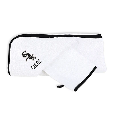 Infant White Chicago White Sox Personalized Hooded Towel & Mitt Set