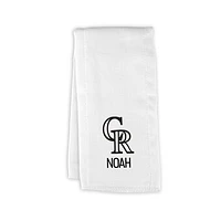 Infant White Colorado Rockies Personalized Burp Cloth
