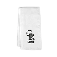 Infant White Colorado Rockies Personalized Burp Cloth