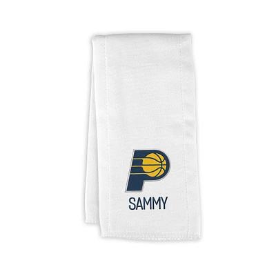 Infant White Indiana Pacers Personalized Burp Cloth