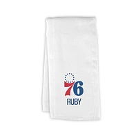 Infant White Philadelphia 76ers Personalized Burp Cloth