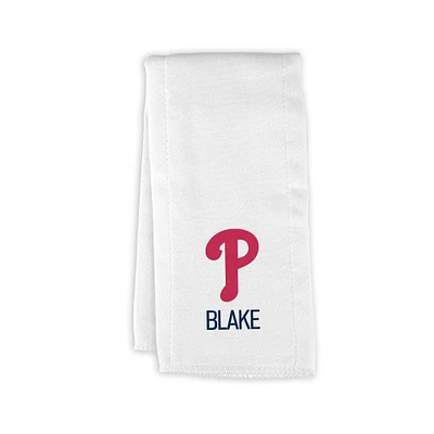 Infant White Philadelphia Phillies Personalized Burp Cloth