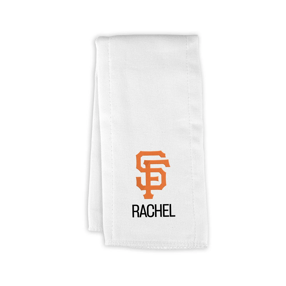 Infant White San Francisco Giants Personalized Burp Cloth