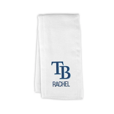 Infant White Tampa Bay Rays Personalized Burp Cloth
