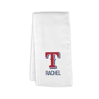 Infant White Texas Rangers Personalized Burp Cloth