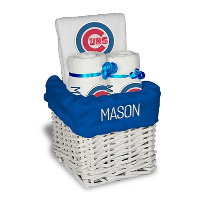 White Chicago Cubs Personalized Small Gift Basket