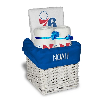 White Philadelphia 76ers Personalized Small Gift Basket