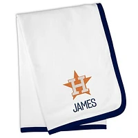 White Houston Astros Personalized Baby Blanket