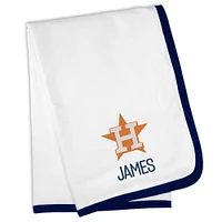 White Houston Astros Personalized Baby Blanket