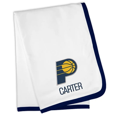 White Indiana Pacers Personalized Baby Blanket
