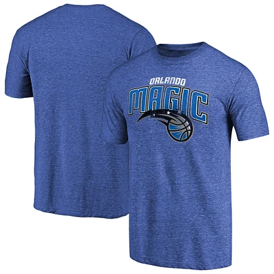 Men's Heather Royal Orlando Magic Distressed Team Logo Tri-Blend T-Shirt