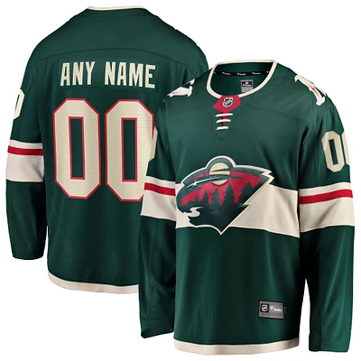 Men's Fanatics Green Minnesota Wild Home Breakaway Custom Jersey