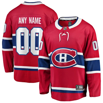 Men's Fanatics Red Montreal Canadiens Home Breakaway Custom Jersey