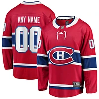 Men's Fanatics Red Montreal Canadiens Home Breakaway Custom Jersey