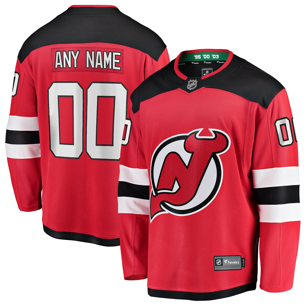 Men's Fanatics Red New Jersey Devils Home Breakaway Custom