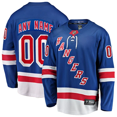 Men's Fanatics Blue New York Rangers Home Breakaway Custom Jersey