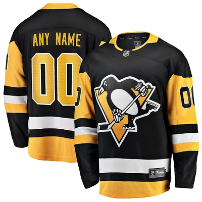 Men's Fanatics Black Pittsburgh Penguins Home Breakaway Custom Jersey