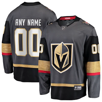 Men's Fanatics Gray Vegas Golden Knights Alternate Breakaway Custom Jersey
