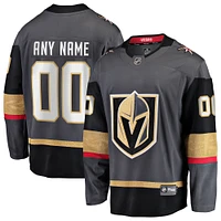 Men's Fanatics Gray Vegas Golden Knights Alternate Breakaway Custom Jersey