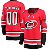Women's Fanatics Red Carolina Hurricanes Alternate Breakaway Custom Jersey