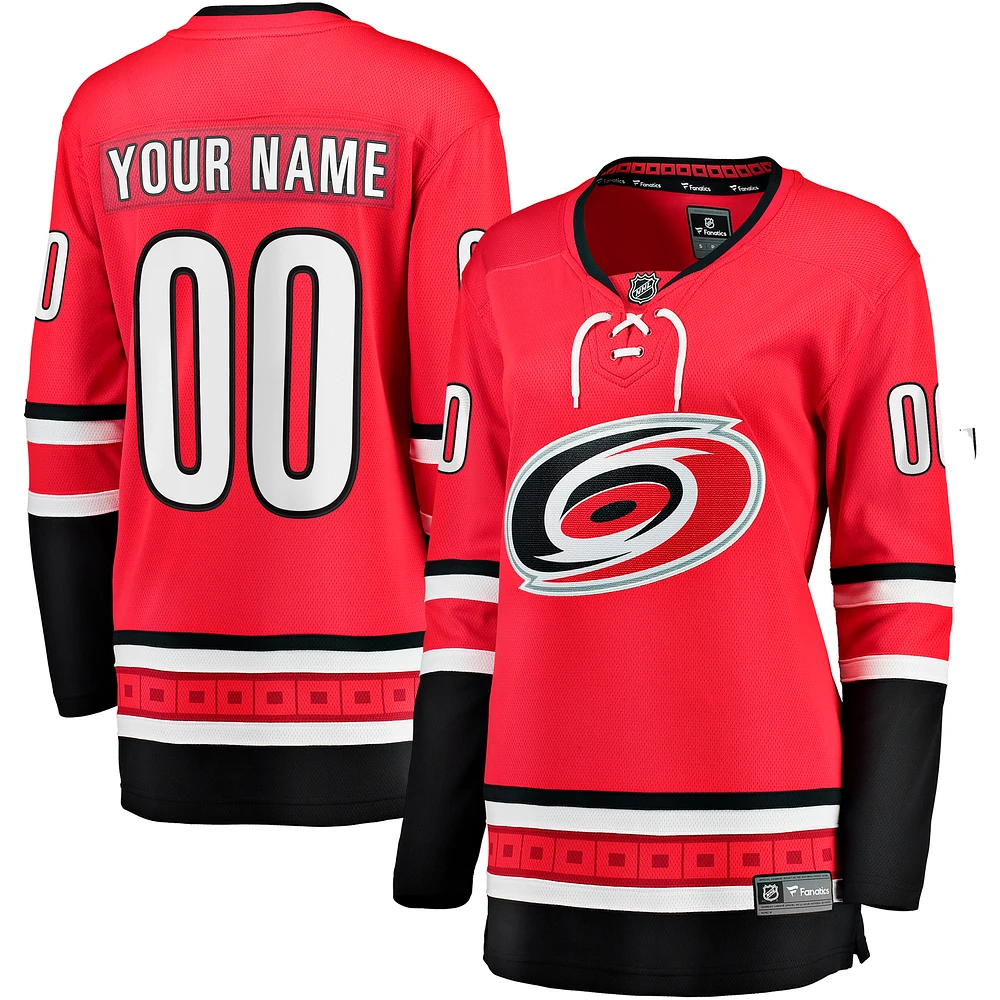 Women's Fanatics Red Carolina Hurricanes Alternate Breakaway Custom Jersey