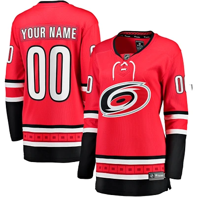 Women's Fanatics Red Carolina Hurricanes Alternate Breakaway Custom Jersey