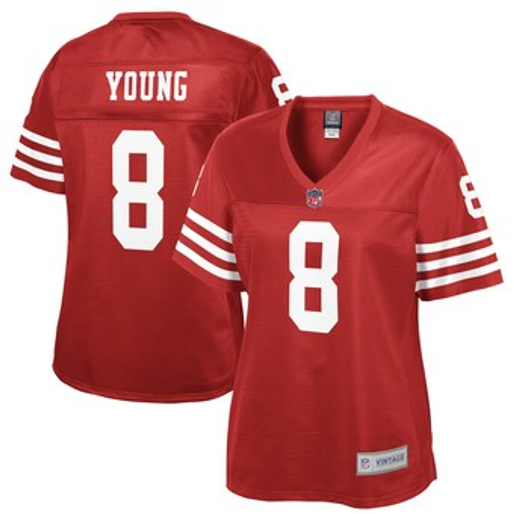 Women's NFL Pro Line Steve Young Scarlet San Francisco 49ers Retired Player Replica Jersey