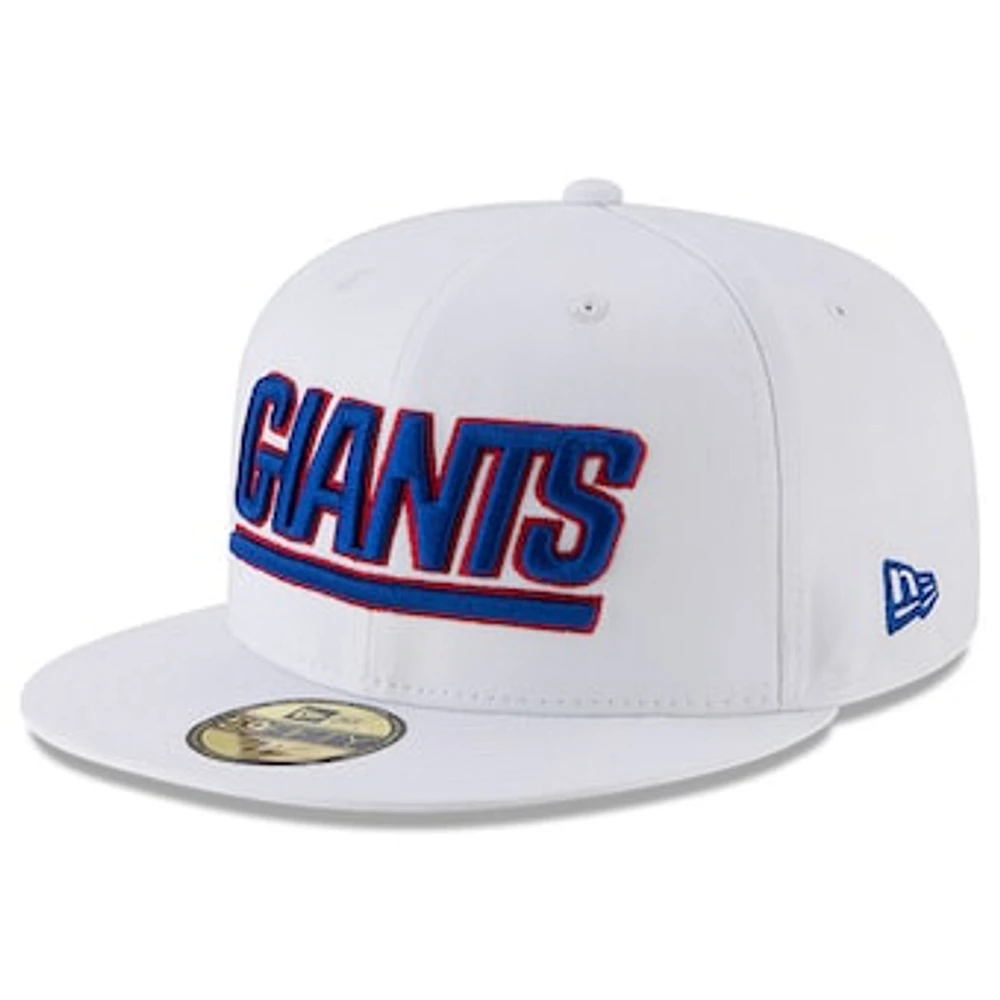 Men's New Era White New York Giants Omaha Throwback 59FIFTY Fitted Hat