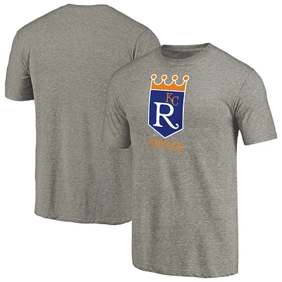 Men's Ash Kansas City Royals Cooperstown Collection Forbes Tri-Blend T-Shirt