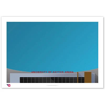 Dayton Flyers Minimalist UD Arena 14'' x 20'' Fine Art Print