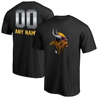 Men's Black Minnesota Vikings Personalized Midnight Mascot T-Shirt