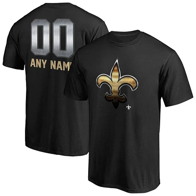 Men's Black New Orleans Saints Personalized Midnight Mascot T-Shirt