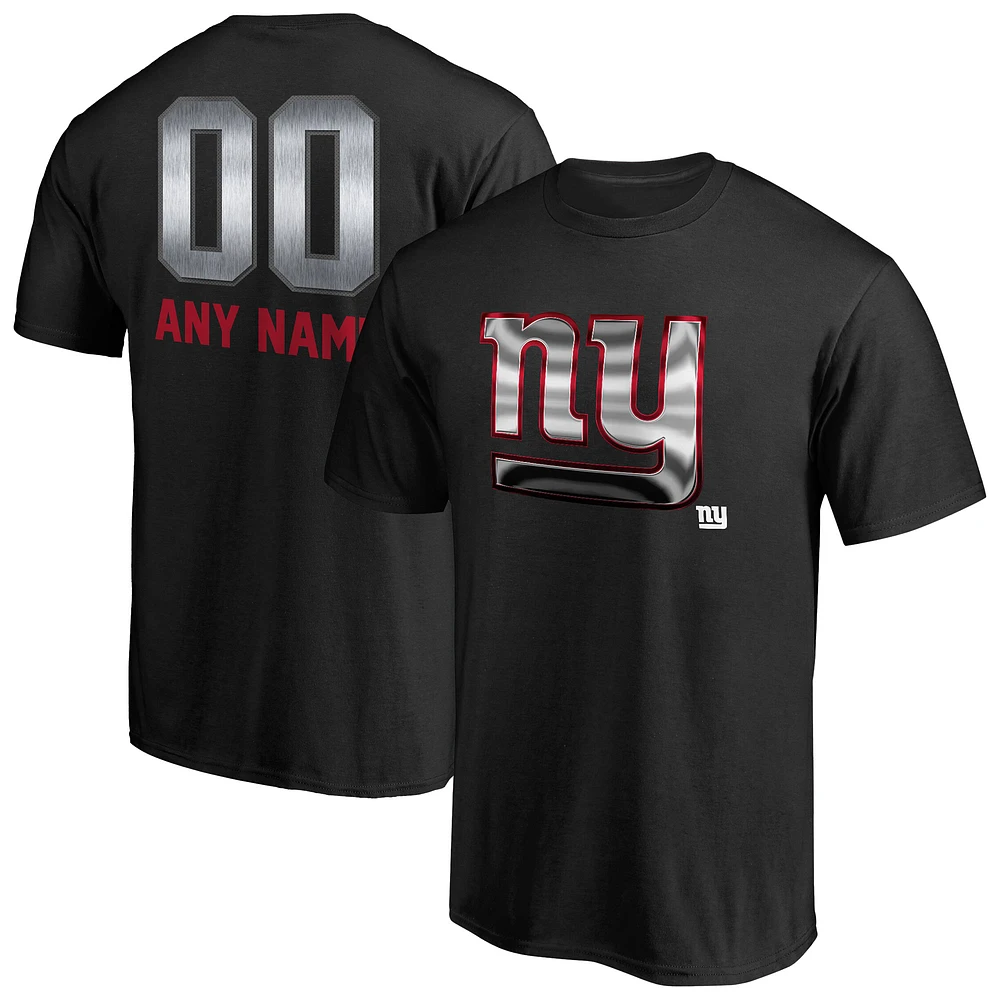Men's Black New York Giants Personalized Midnight Mascot T-Shirt