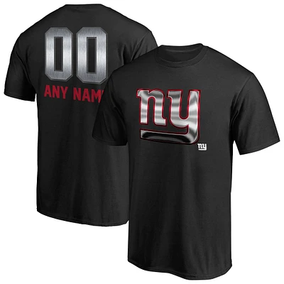 Men's Black New York Giants Personalized Midnight Mascot T-Shirt