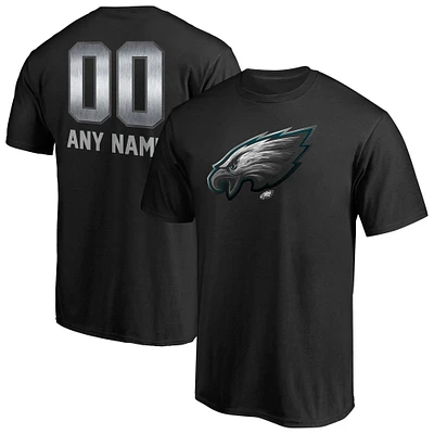Men's Black Philadelphia Eagles Personalized Midnight Mascot T-Shirt