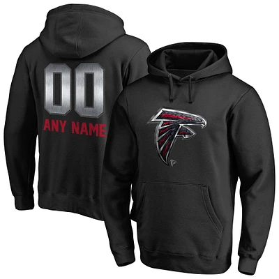 Men's Black Atlanta Falcons Personalized Midnight Mascot Pullover Hoodie