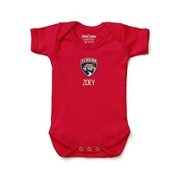 Infant Red Florida Panthers Personalized Bodysuit