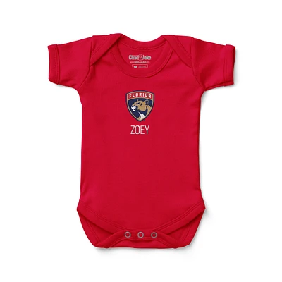 Infant Red Florida Panthers Personalized Bodysuit