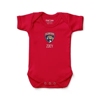 Infant Red Florida Panthers Personalized Bodysuit