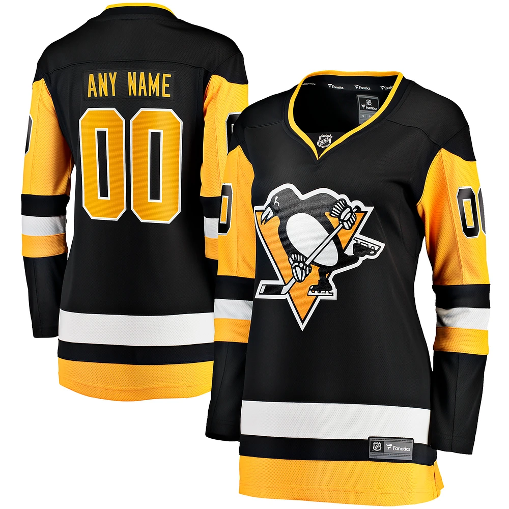 Women's Fanatics Black Pittsburgh Penguins Home Breakaway Custom Jersey