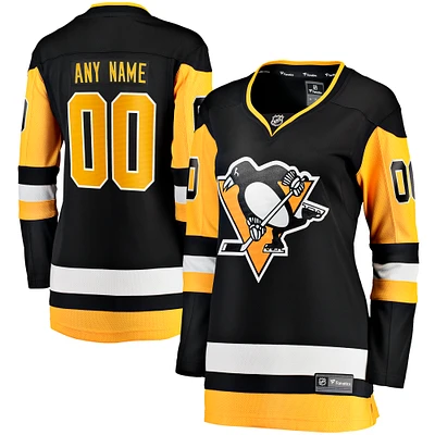 Women's Fanatics Black Pittsburgh Penguins Home Breakaway Custom Jersey